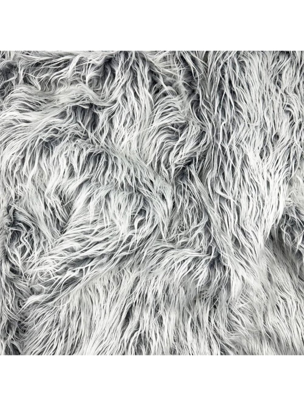 Soft Plush Faux Fur Fabric for Costumes, Upholstery & Decor - Shaggy Grey Frost